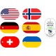 World Flag Tags (by NE Geocaching Supplies)